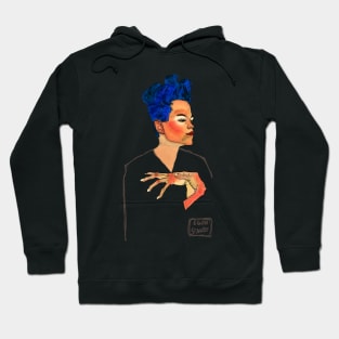 Egon Schiele "Blue Hair" Hoodie